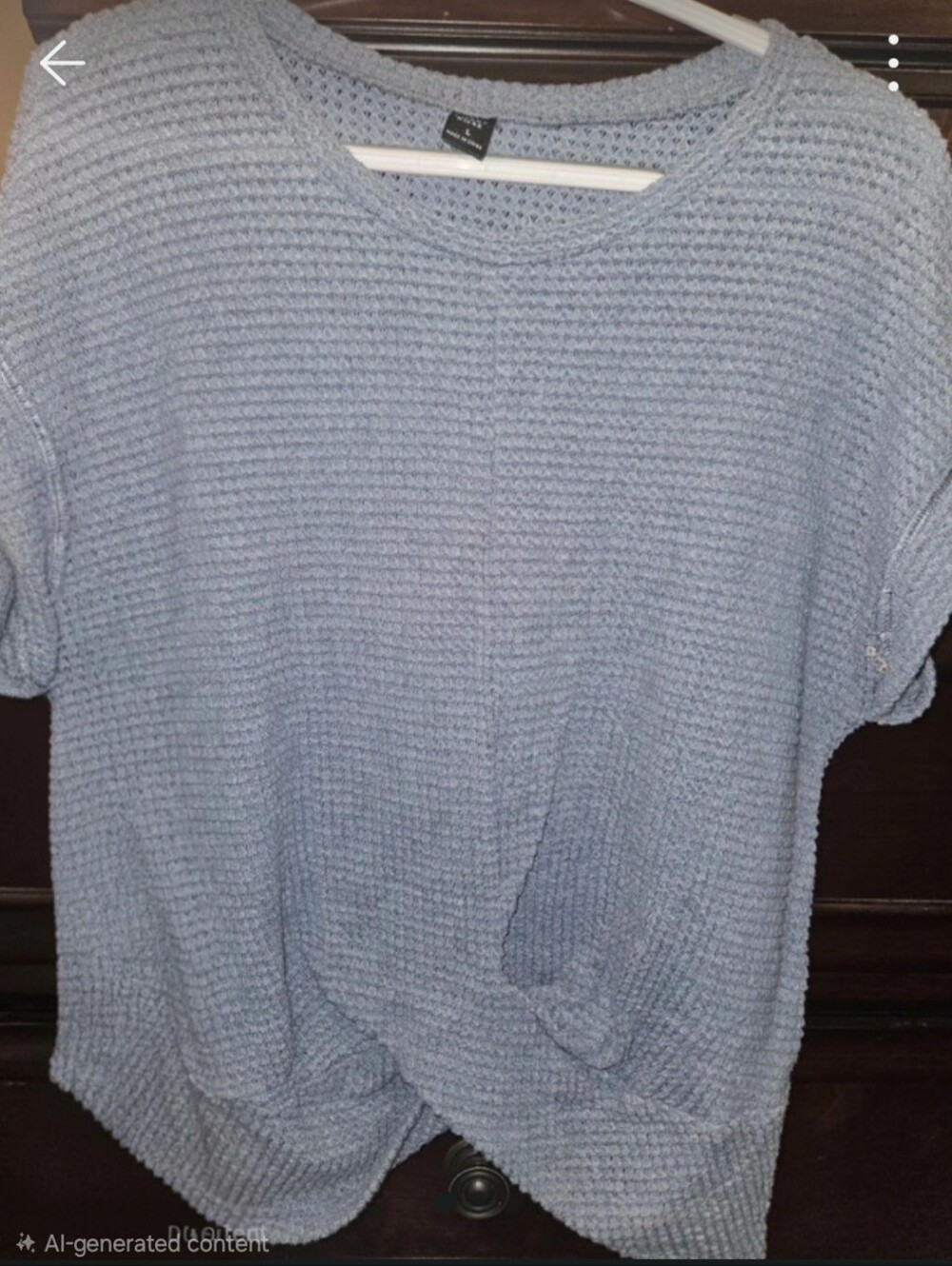 Light Blue Women's Knit Short-Sleeve Top